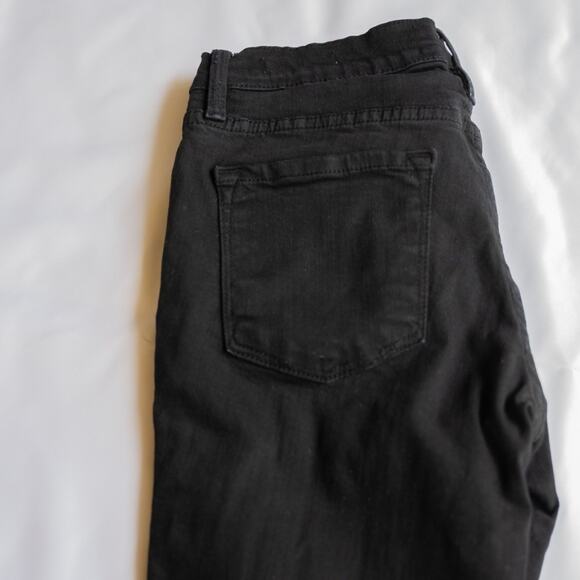 Frame Le Skinny De Jeanne Noir Black Distressed Skinny Jeans 25 - Picture 4 of 11